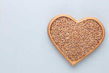 Wheat grain in a heart shape.