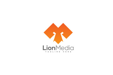 Alphabet M with Lion Symbol Logo template