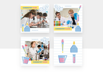 Chemistry Science Club School Education Social Media Banners