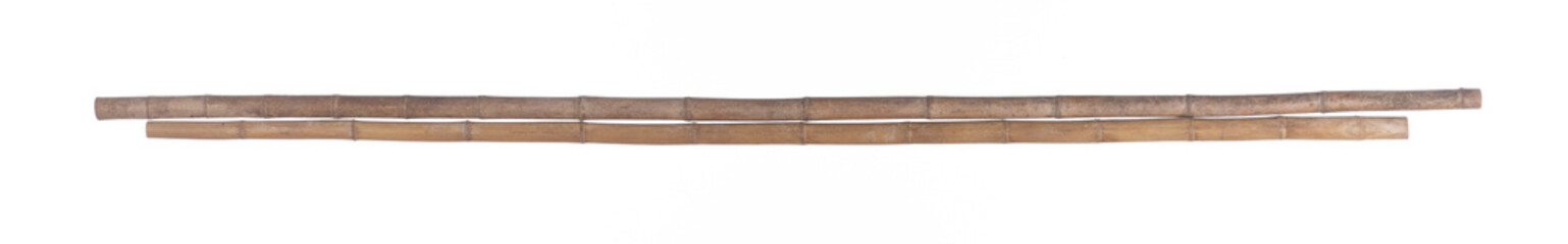 long bamboo stick isolated on white background