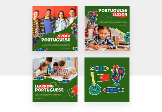 Portuguese Theme Social Media Banners and Illustrations