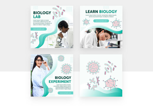 Science Biology Social Media Banners and Illustrations