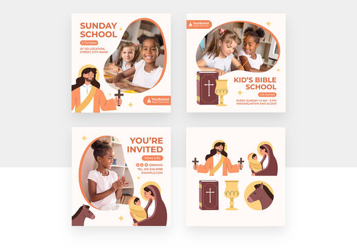 Christian Church Bible Study Sunday School Social Media Banners