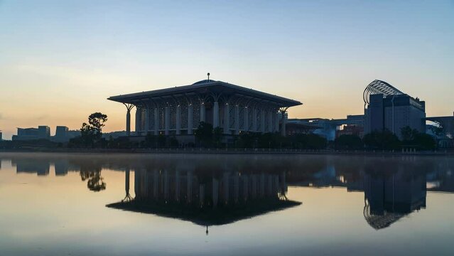 Tuanku Mizan Zainal Abidin Mosque, Putrajaya during sunrise