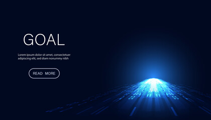 Abstract Blue Light Speed Forward Blue Background Hi-Tech Concept Goal Attitude Goal For Success modern technology concept and Copy space.