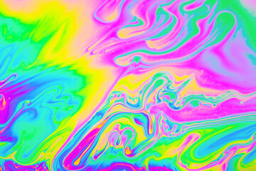Fototapeta na wymiar Psychedelic multicolored background abstract. Rainbow colors. patterns background. Photo macro shot of soap bubbles..