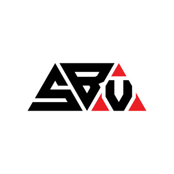 SBV triangle letter logo design with triangle shape. SBV triangle logo design monogram. SBV triangle vector logo template with red color. SBV triangular logo Simple, Elegant, and Luxurious Logo...