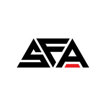 SFA triangle letter logo design with triangle shape. SFA triangle logo design monogram. SFA triangle vector logo template with red color. SFA triangular logo Simple, Elegant, and Luxurious Logo...