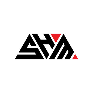 SHM triangle letter logo design with triangle shape. SHM triangle logo design monogram. SHM triangle vector logo template with red color. SHM triangular logo Simple, Elegant, and Luxurious Logo...