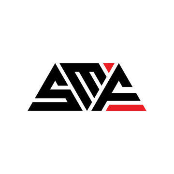 SMF triangle letter logo design with triangle shape. SMF triangle logo design monogram. SMF triangle vector logo template with red color. SMF triangular logo Simple, Elegant, and Luxurious Logo...