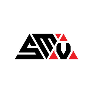 SMV triangle letter logo design with triangle shape. SMV triangle logo design monogram. SMV triangle vector logo template with red color. SMV triangular logo Simple, Elegant, and Luxurious Logo...