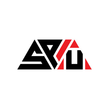 SPU triangle letter logo design with triangle shape. SPU triangle logo design monogram. SPU triangle vector logo template with red color. SPU triangular logo Simple, Elegant, and Luxurious Logo...