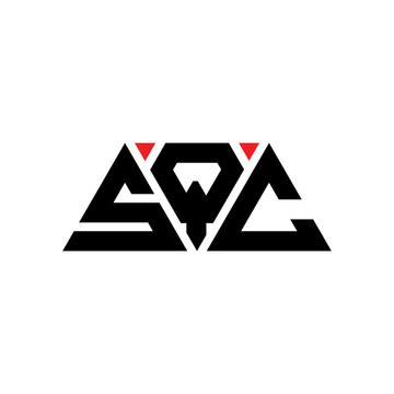 SQC triangle letter logo design with triangle shape. SQC triangle logo design monogram. SQC triangle vector logo template with red color. SQC triangular logo Simple, Elegant, and Luxurious Logo...