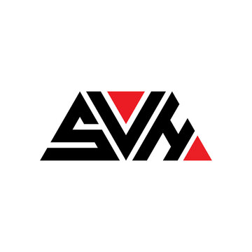 SVH triangle letter logo design with triangle shape. SVH triangle logo design monogram. SVH triangle vector logo template with red color. SVH triangular logo Simple, Elegant, and Luxurious Logo...