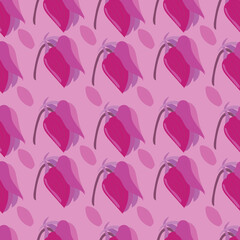 Delicate beautiful pattern with pink flowers. For wrapping paper and fabrics. Vector.