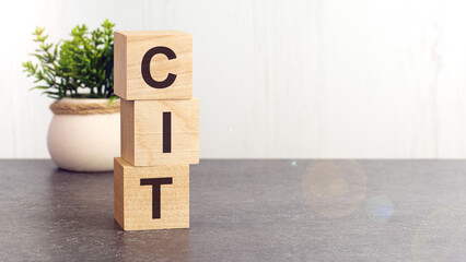 text CIT on wooden dice standing on top of each other