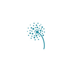 dandelion flower logo with template vector illustration