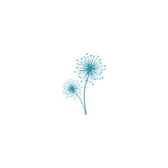 dandelion flower logo with template vector illustration