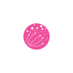 dandelion flower logo with template vector illustration