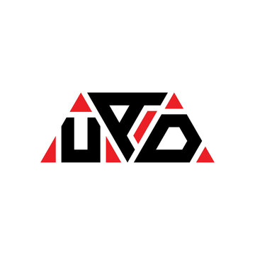 UAD triangle letter logo design with triangle shape. UAD triangle logo design monogram. UAD triangle vector logo template with red color. UAD triangular logo Simple, Elegant, and Luxurious Logo...