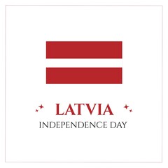 Composition of latvia independence day text over flag of latvia
