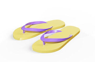 3d render of flip flops over white background