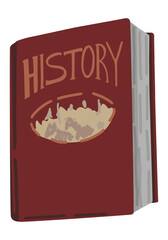 School book doodle, history textbook for education. Cartoon style clip art. Vector illustration isolated on white background.