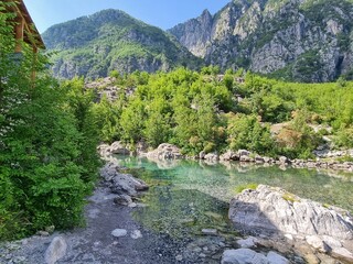 Gorgeous mountain river in the mountains in Albania