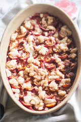 Simple plum crumble cinnamon cake