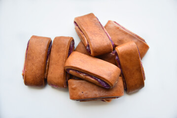 Flour sweet puff cakes with poppy seeds