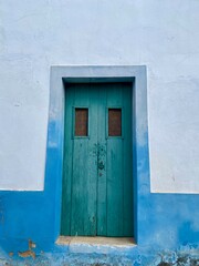 old blue door in Lagos, Algarve, Portugal
