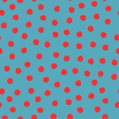 Seamless hand drawn polka-dot pattern on for surface design and other design projects