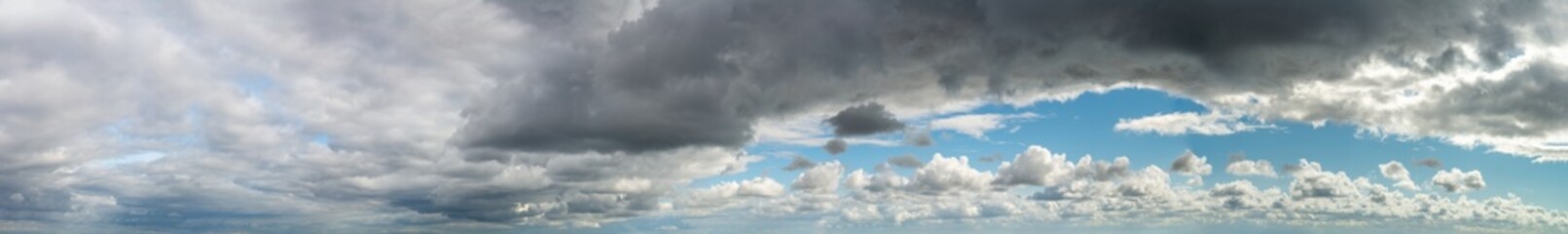Fantastic soft thunderclouds, sky panorama