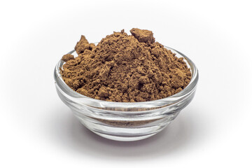 glassware with cocoa powder