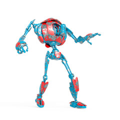out of date robot in white background