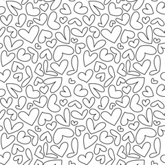 Vector seamless pattern for Valentine's Day. Many different hearts
