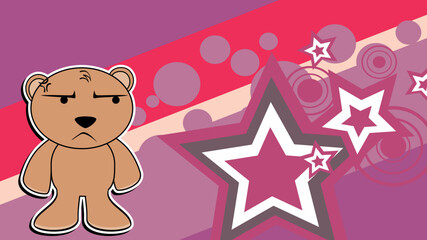 cute brown teddy bear character cartoon background in vector format