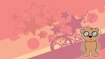 cute brown teddy bear character cartoon background in vector format