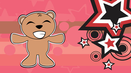 cute brown teddy bear character cartoon background in vector format