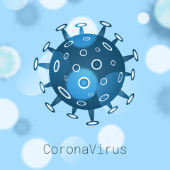 Abstract virus strain model of coronavirus COVID-19. Vector illustration
