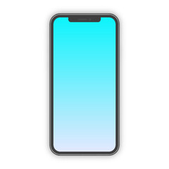 Realistic smartphone mockup with trendy gradient screen isolated on transparent background for ui elements, app development, online registration, user profile, access to account. Vector 10 eps