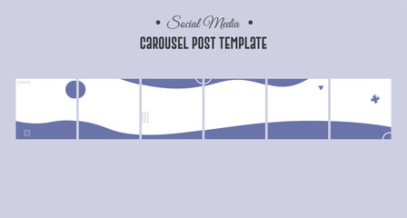 Instagram and social media carousel post template with six page