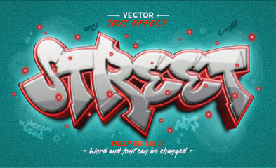 Street graffiti editable text effect style - obrazy, fototapety, plakaty