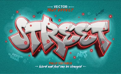 Tuinposter Street graffiti editable text effect style © Aze