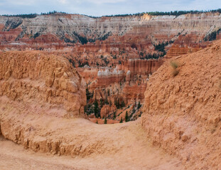 Looking out at Hoodoos in Bryce Canyon National Park, Utah, USA