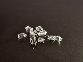 Broken two-legged lamps on a white background.