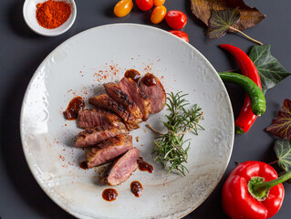 Plat cuisiné plein de couleurs