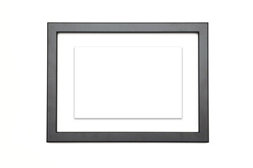 Empty black picture frame isolated on a white background as a template mock-up for wall art presentation in ration 3:2