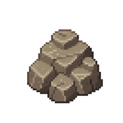 An 8-bit retro-styled pixel-art illustration of a pile of stone.