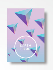 Cover design template triangle background with minimal cool gradient and circle copy space. Future geometric template. Vector Illustration